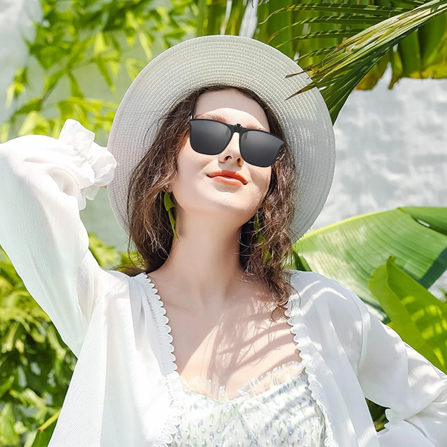Lunettes Polarisées Rabattables À Clipser Protection UV Pour Pêche Conduite Voyages
