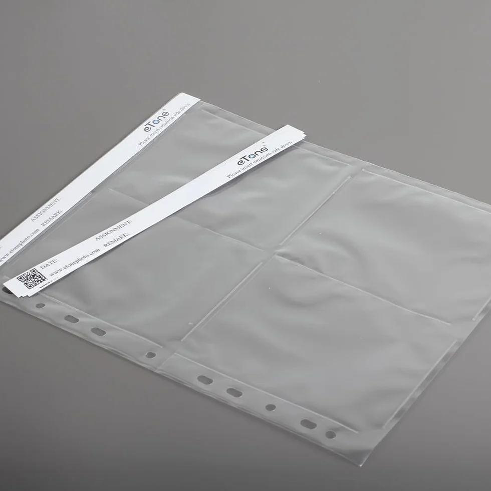 100pcs Sac sans Acide 4x5 Feuilles de Stockage de Film Pages pour Archivage N&B Négatifs Boîte de Fichiers Album Photo (100pcs 4x5)