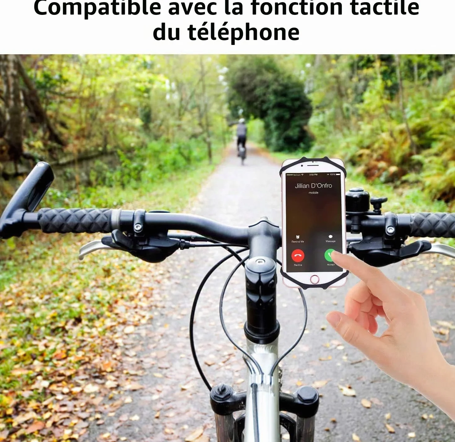 Support en silicone pour téléphone portable pour vélo, universel, rotatif à 360°, compatible avec iPhone SE/11/12/13/14 Pro Max/X/XS MAX/XR/8'' à 6,5'' Smartphones