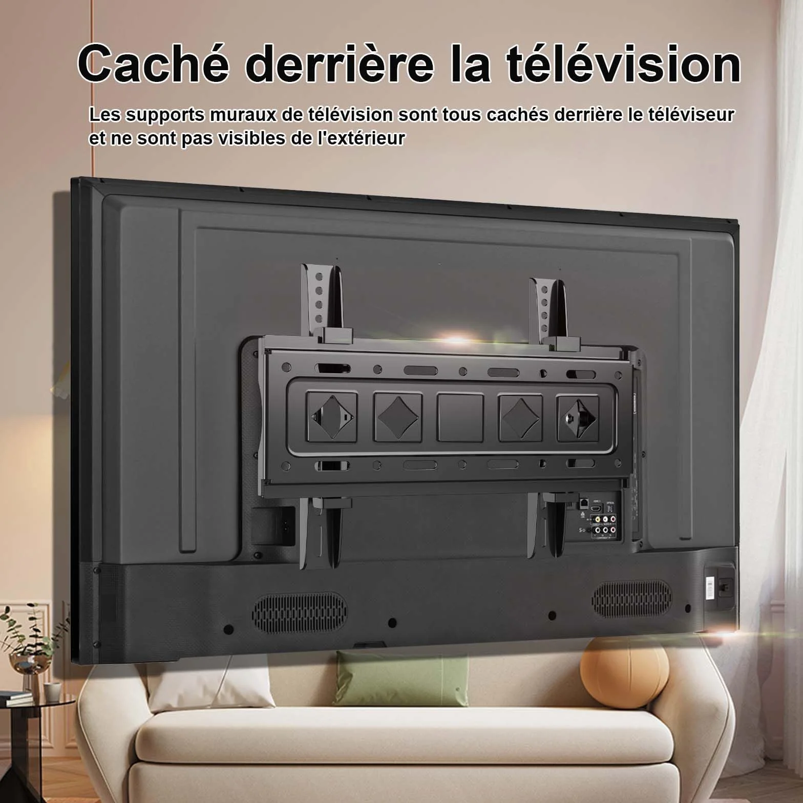 Support Mural TV inclinable pour la Plupart 32 à 68", VESA Jusqu’à 400x400mm et Charge maximale 60 KG, 40 43 50 55 58 60 65 Pouces réglable Rack Mural pour TV,Support TV Mural,TV Wall Mount