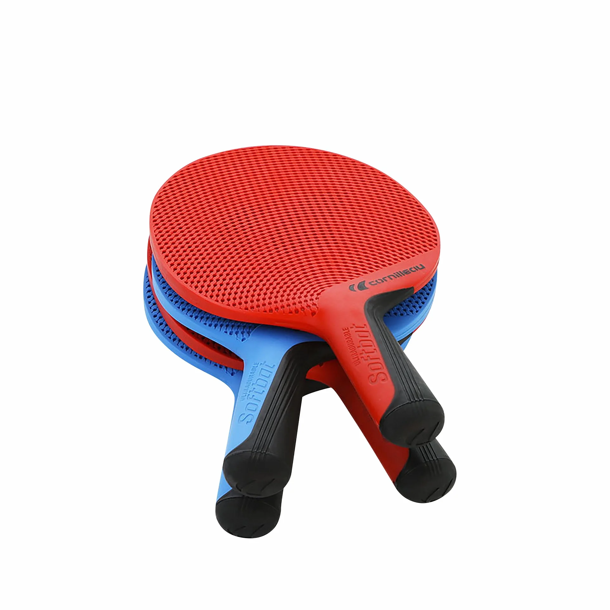 Cornilleau SOFTBAT Pack Quattro - 4 raquettes de ping-pong extérieur éco-conçues ultra durables + 4 balles