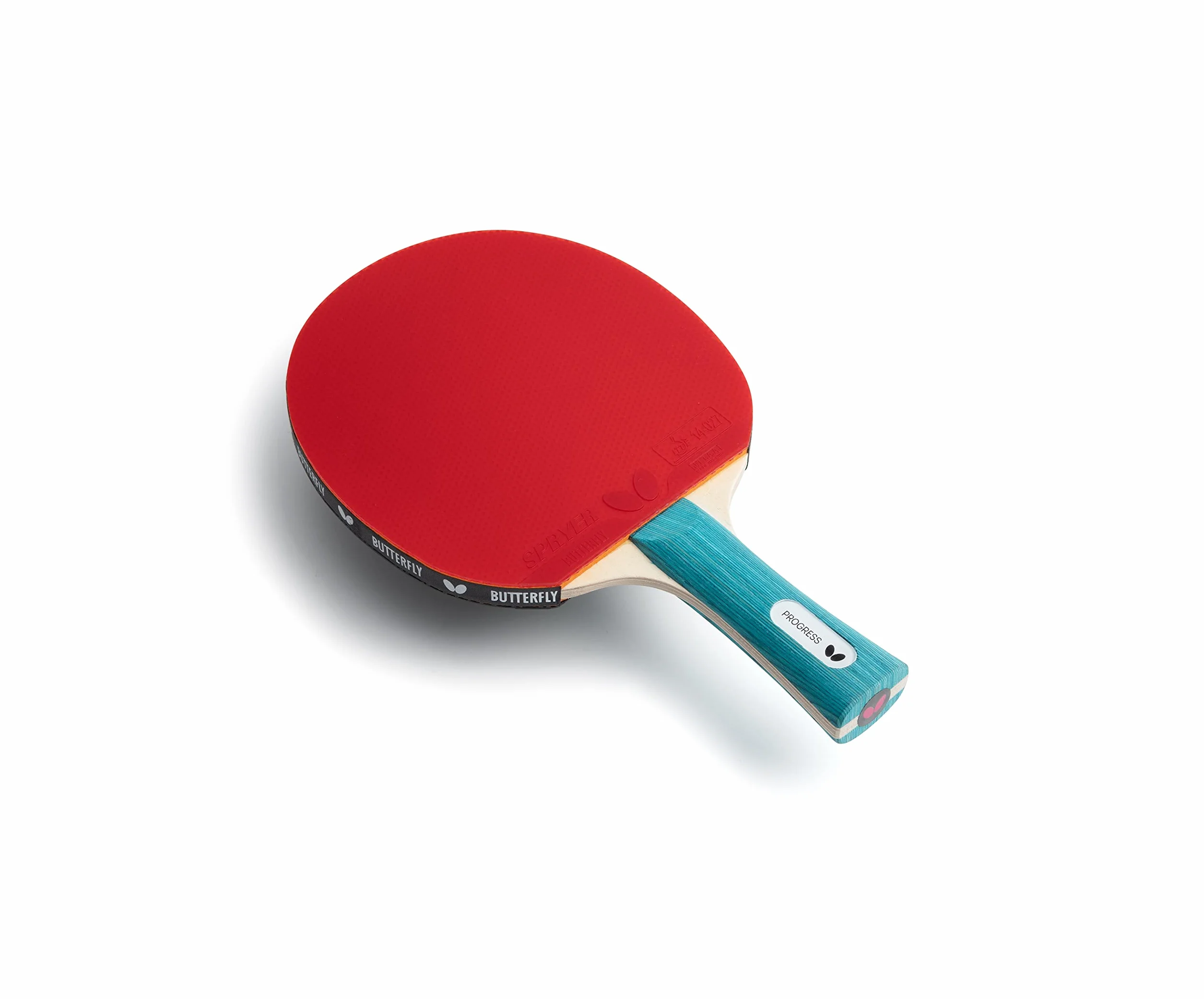 BUTTERFLY Raquette de ping-Pong Progress | Raquette de Tennis de Table Professionnelle | Revêtements ITTF Noir/Rouge