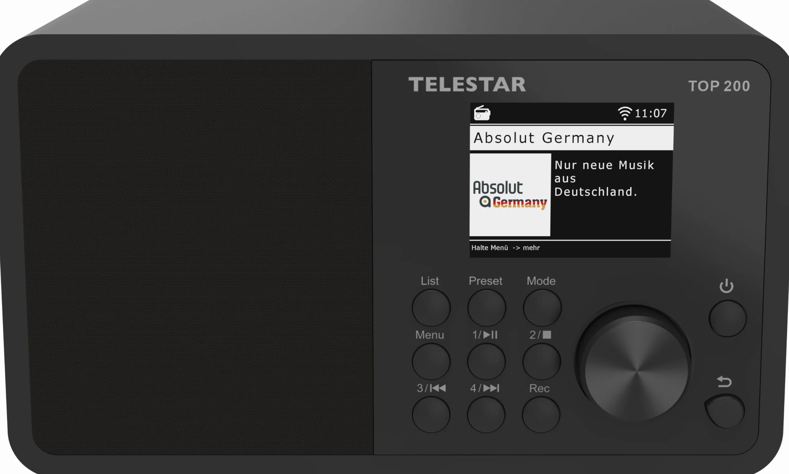 TELESTAR Top 200 – Radio Dab Plus -Internet (Mono, 10 W, Bluetooth Audio-Streaming & Fonction émetteur, Enregistrement USB, système d’Alerte d’Urgence, contrôle Via Application) – Noir