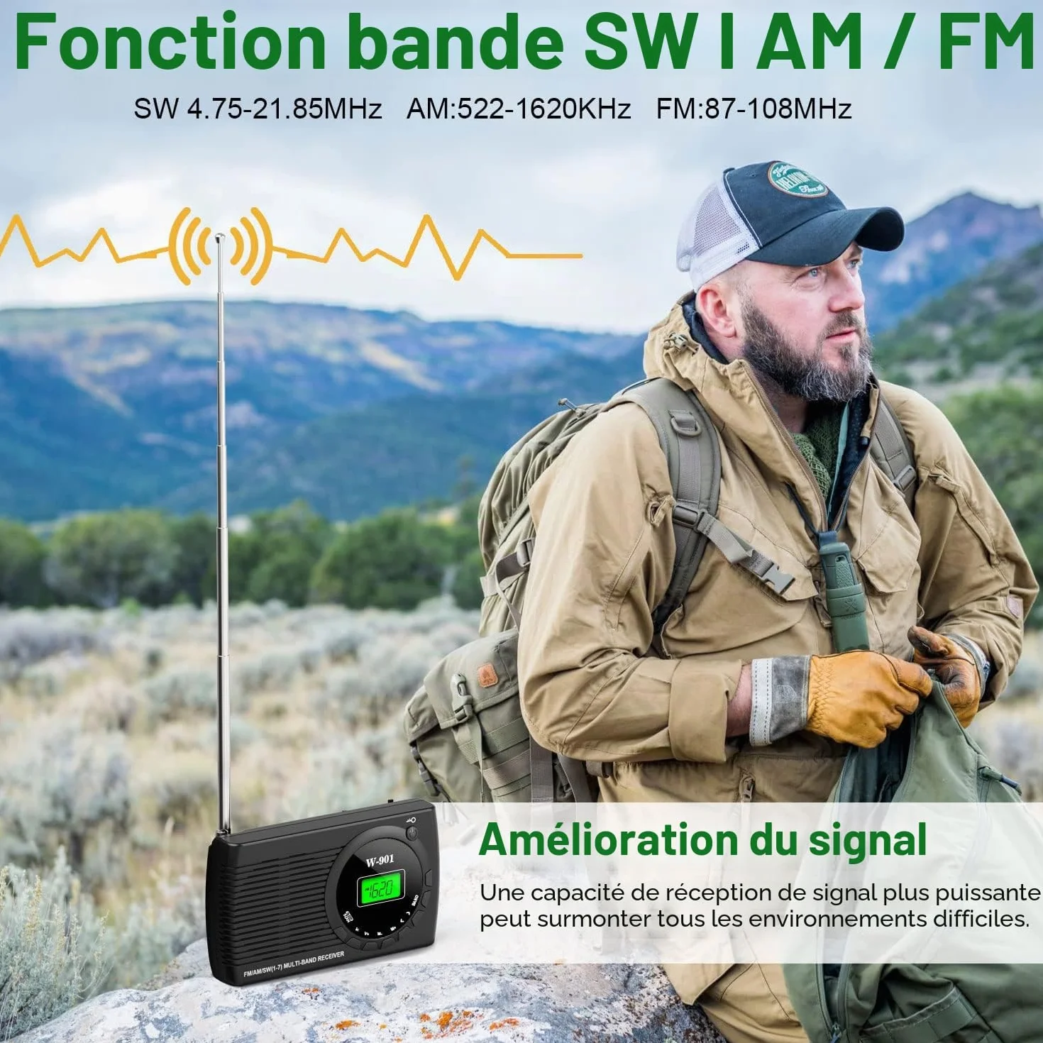 Tendak Petite Radio Portable FM/AM (MW) /SW, Transistor Radio avec Une Excellente Réception et Une Qualité Sonore Elevée, Mini Radio avec Connexion Timed/Casque