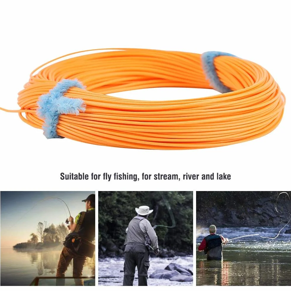 Alomejor Ligne de pêche à la Mouche en Nylon WF 4/5/6/7/8 Monofilament Souple Forte résistance Lancer précis