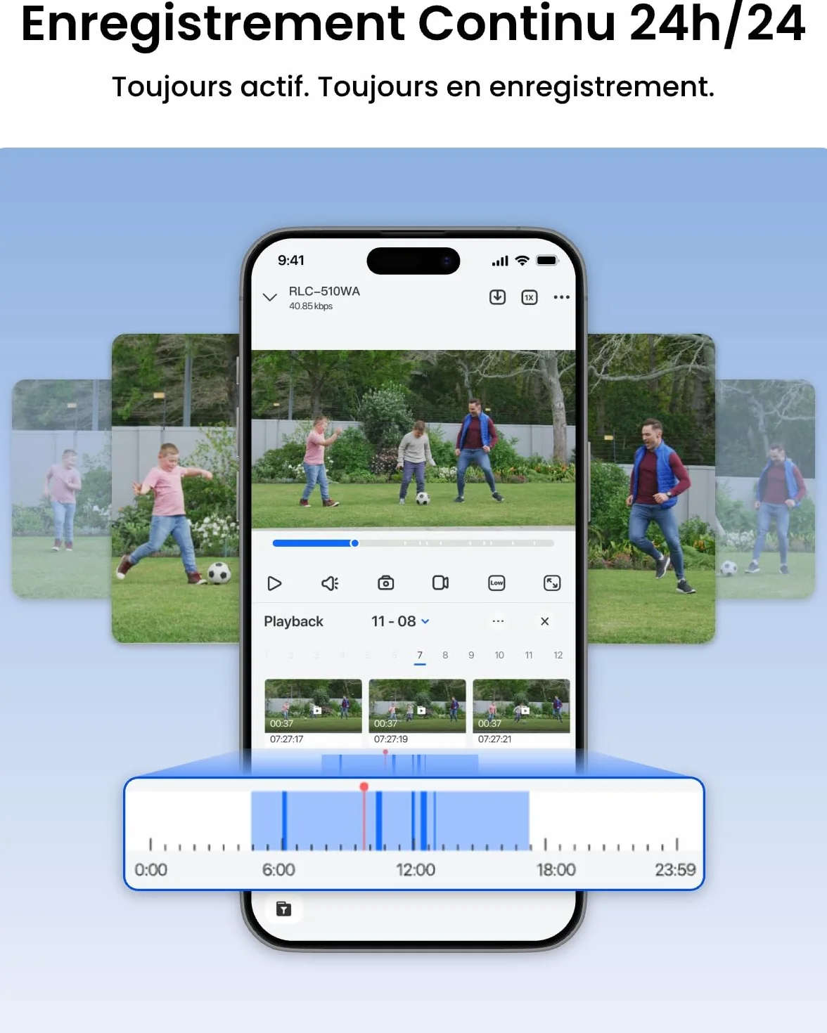 Reolink 5MP Caméra de Surveillance Extérieure WiFi, Caméra IP WiFi 2,4GHz/5GHz, Détection de Personne/Véhicule/Animal, Vision Nocturne Etanche IP67, Fente pour Carte microSD, Time-Lapse, RLC-510WA