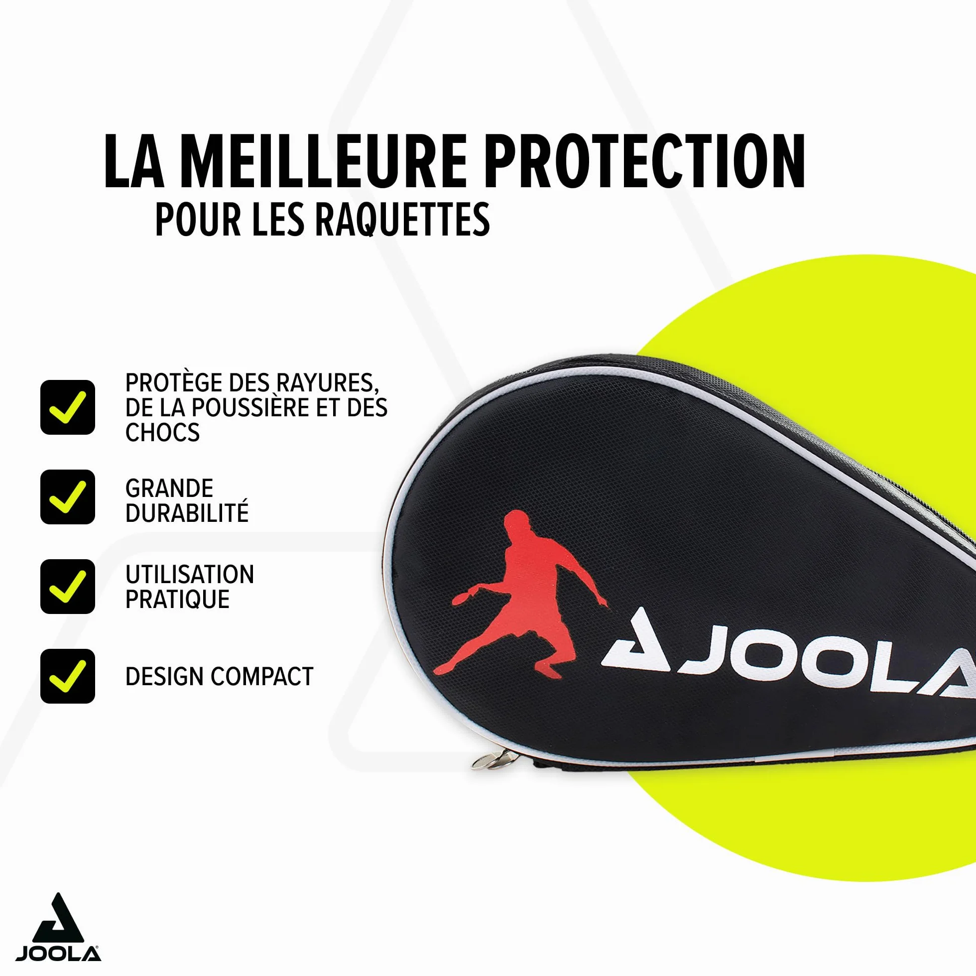JOOLA Housse de Raquette de Tennis de Table imperméable 2 Sacs Noire Rouge 28x17x4 cm