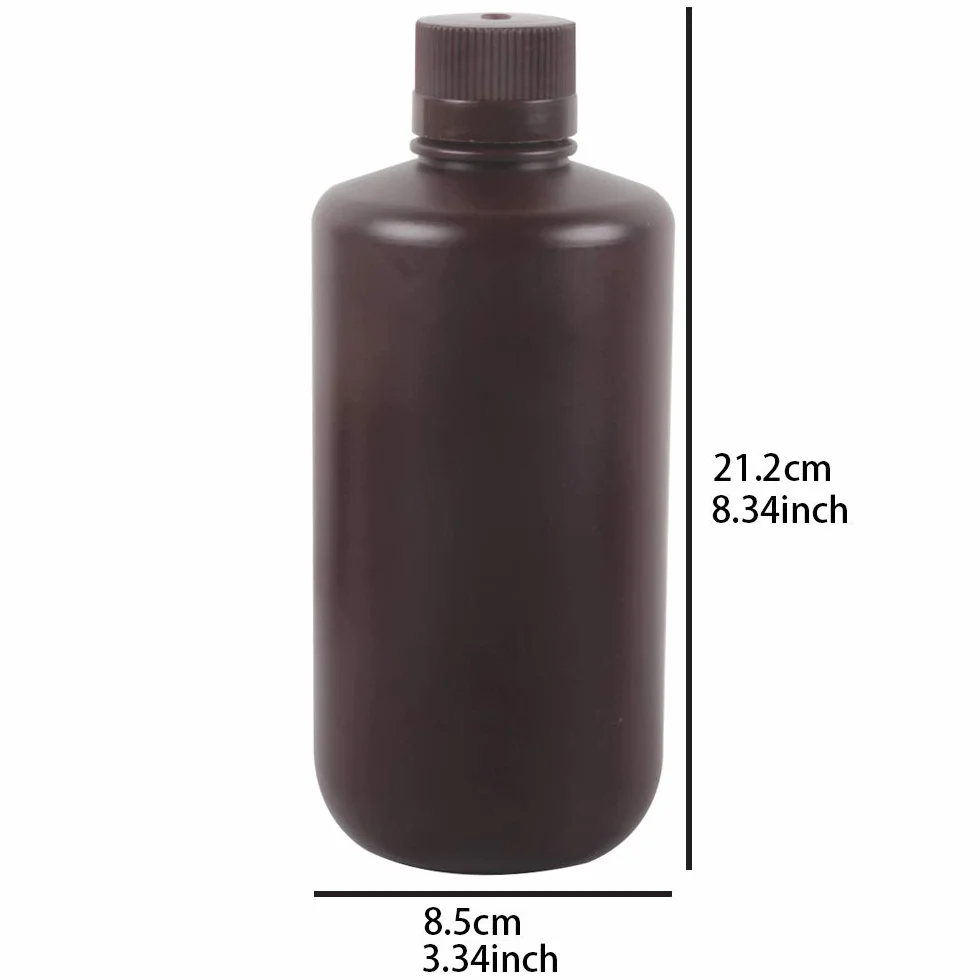 3 pièces 1L/1000 ml/35.2 oz processeur de Chambre Noire Chimique Liquide développeur Bouteilles de Stockage en Plastique pour 135 120 Film Photo négatif (3X 1L Brown Bottle)