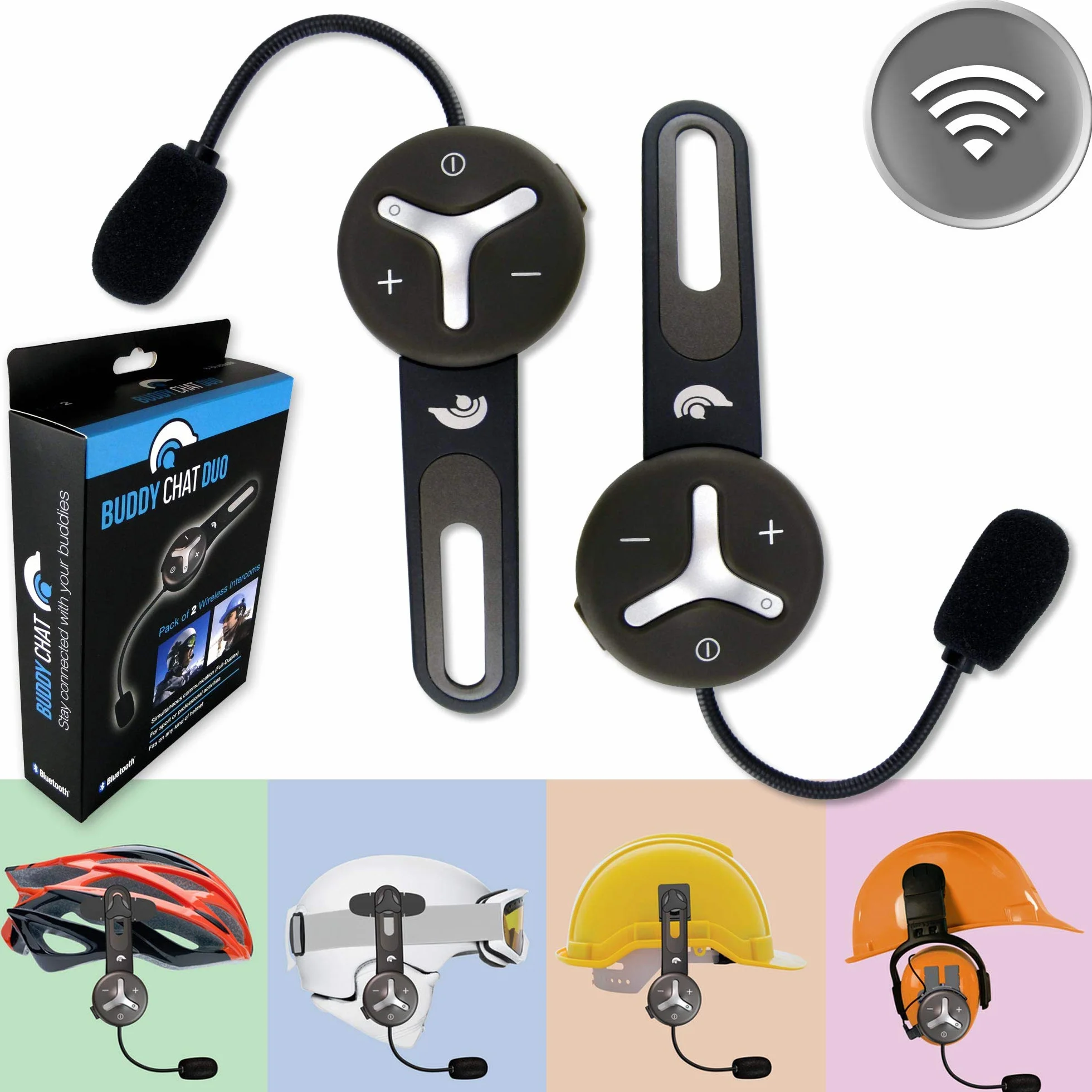 Duo Lot de 2 casques intercom Bluetooth pour vélo, sport, ski, travail, mains libres, interphone, réduction du bruit DSP, portée jusqu'à 1000 m