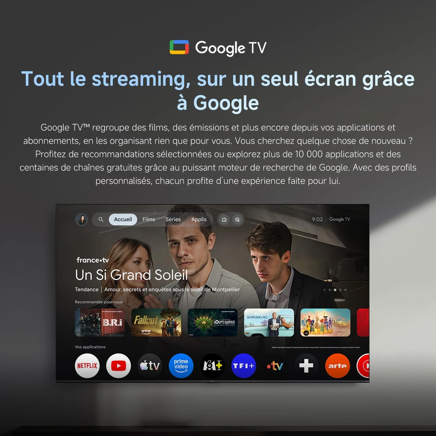 XIAOMI TV S Mini LED 75"(190 cm), QLED Mini LED Télévision, 4K UHD, Smart TV avec Google TV, HDR10+, Triple Tuner, DVB T2, 60Hz avec 120Hz Game Boost Mode, MEMC, Dolby Audio, Airplay 2