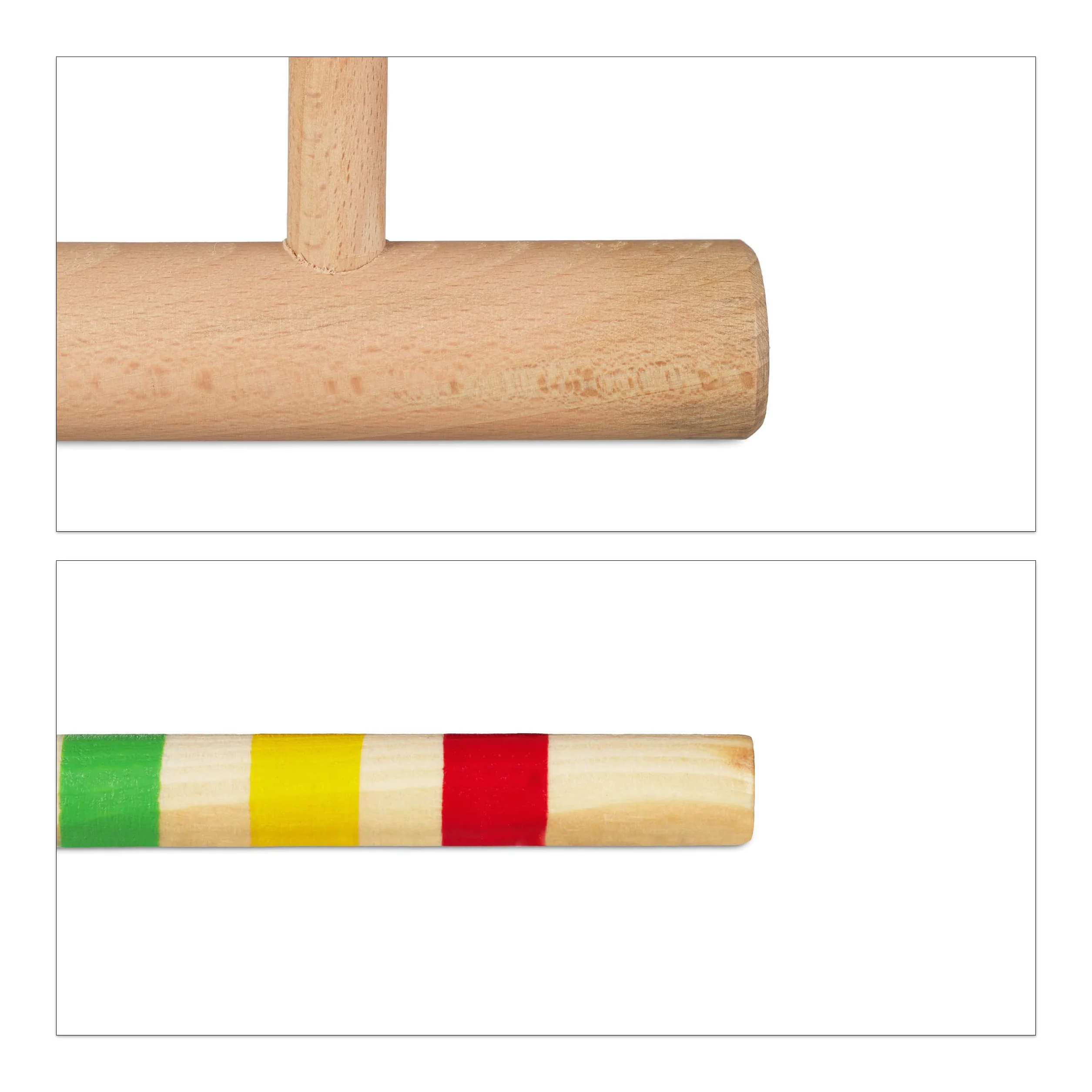 Relaxdays Jeu de Croquet en Bois 4 Joueurs Set Complet avec Sac