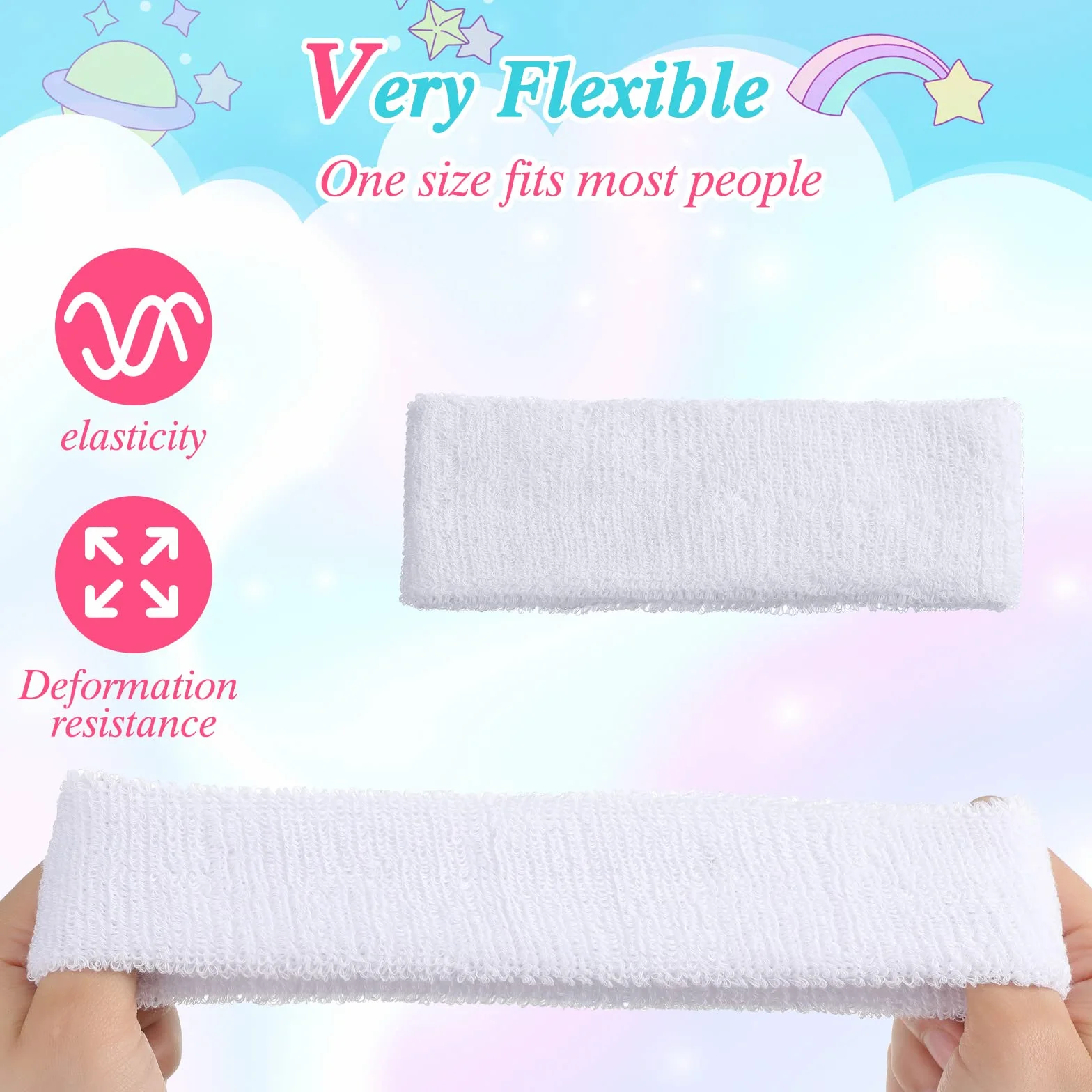 BBTO Manique Gym Poignées de Gymnastique Fille avec Bracelets Sweatband Bandeau Protection Palme et Poignet de Soutien Rose Blanc S