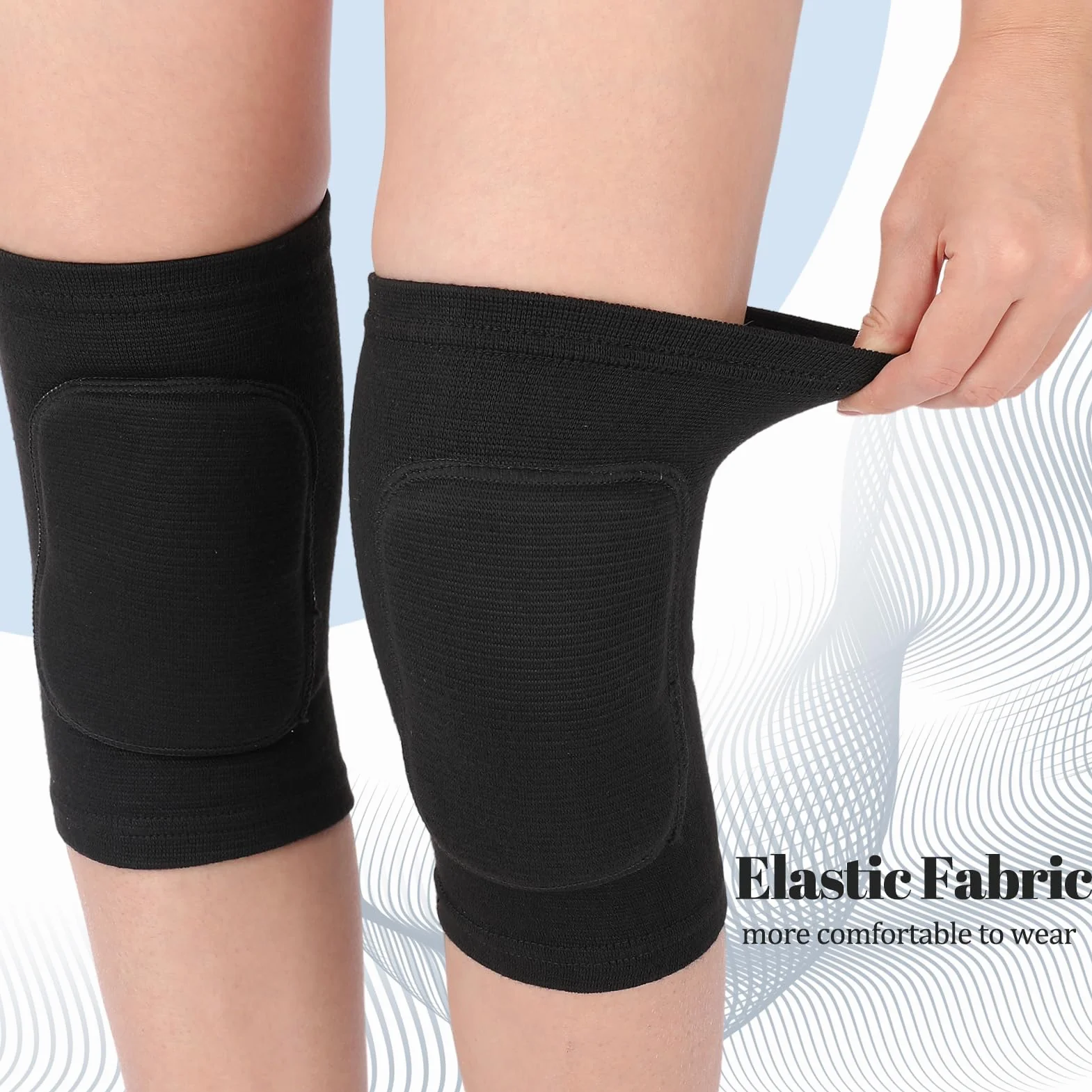 Genouillère Sport Antidérapant Stretch Respirante pour Enfant Adulte Tennis Ballet Yoga Course à Pied