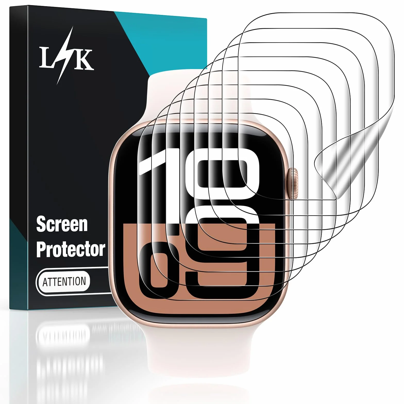 LϟK 8 Pièces Protection Écran Apple Watch Series 11/10 42mm TPU Film Transparent