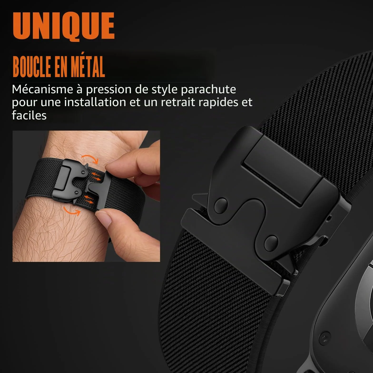 Yoohoo Nylon Bracelets Compatible avec Bracelet Apple Watch 44mm 45mm 46mm 42mm 49mm Ultra/Ultra 2, Améliorée Réglable Nylon élastique Sport pour iWatch Series 10 9 8 7 6 5 4 3 2 1 SE
