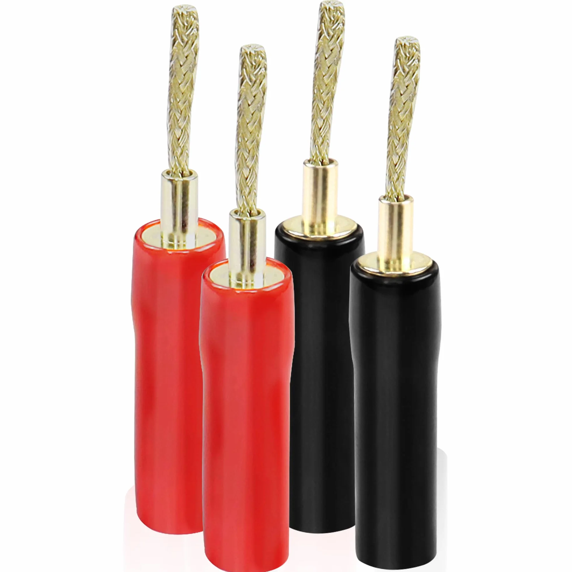 MEIRIYFA flexible pin Banana plug Connector, tressé 2mm Banana plug plug plug pin plaqué or amplificateur audio Haut - parleur fil système audio (4 PCS)