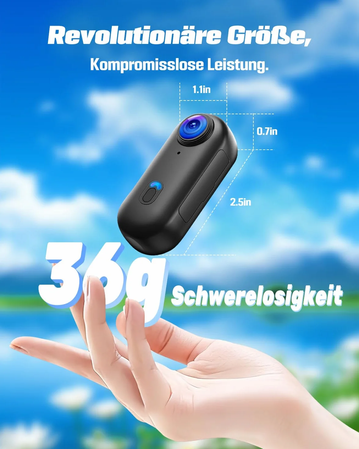 Camera Vlog WiFi, Camera Sport 4K Magnétique Mains Libres avec Clip Rotatif à 360°, Boîtier Etanche pour Promenades avec Animaux, Vélo, Voyages, Vlog, Dashcam Moto