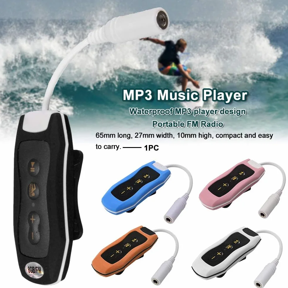 Lecteur MP3 IP68 Étanche USB 2.0 Rechargeable Natation Course Clip