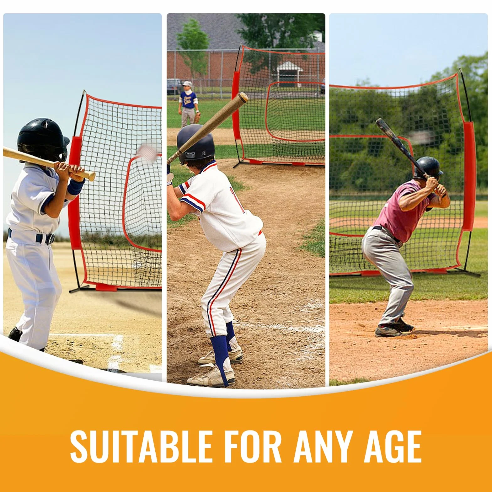 Filet de Frappe d'entraînement pour Baseball et Softball avec Zone de Frappe, Tee, Portable
