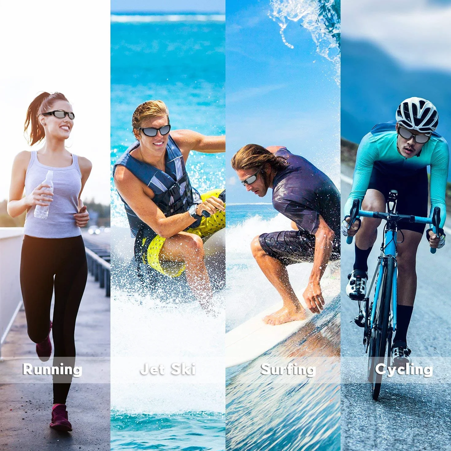 BEACOOL Lunette de Soleil Sport Polarisée Homme Femme UV400 Protection Cyclisme Velo