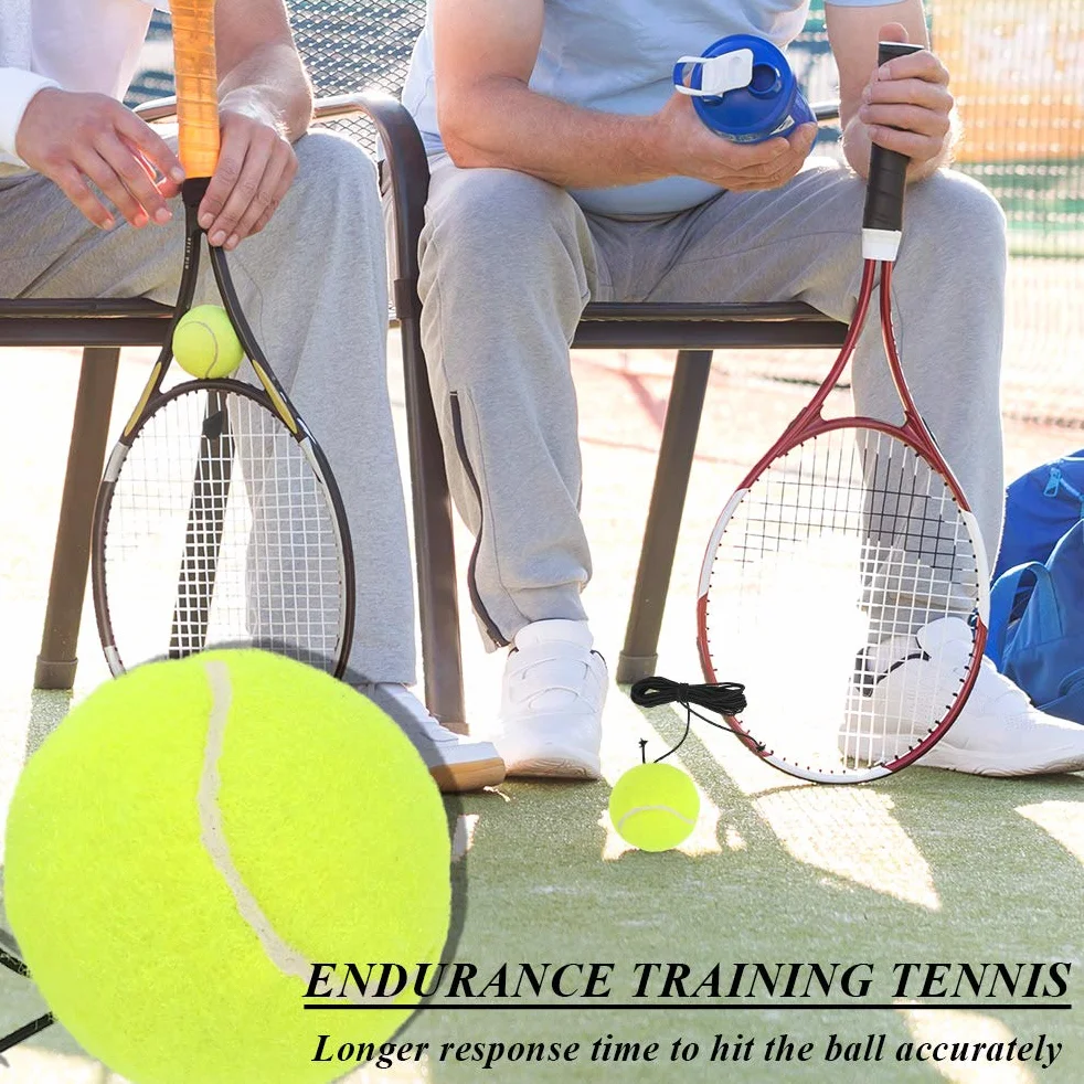 TIMESETL Balles de Tennis avec Corde 3 Pcs, Balle d'entraînement Élastique pour Adultes Débutants