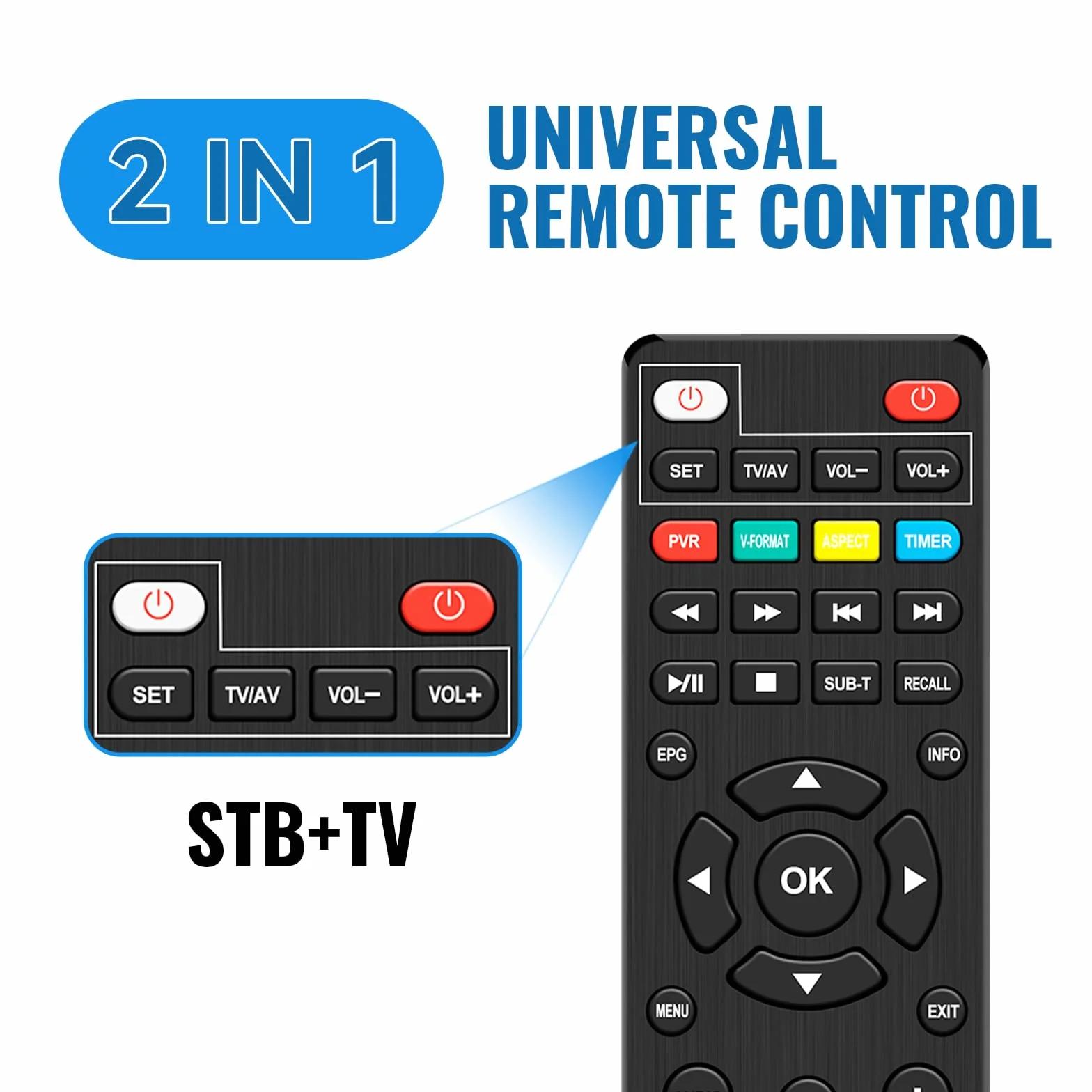 Décodeur TNT HD DVB-T2/C H.265 HEVC FTA Full HD 1080p PVR USB HDMI SCART Tuner TV numérique