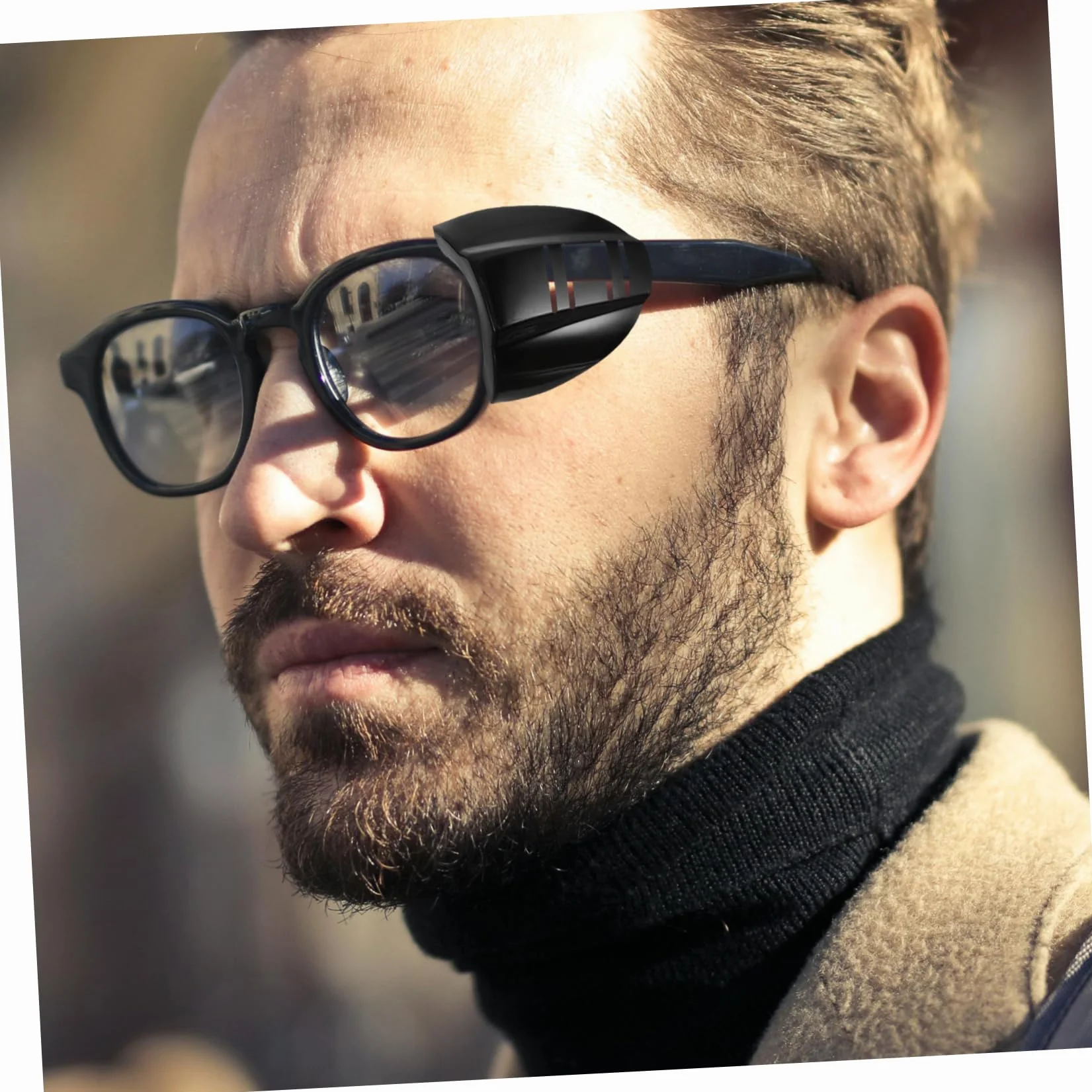Ailes De Protection Pour Lunettes Écrans De Sécurité TPU Black 4 Pièces