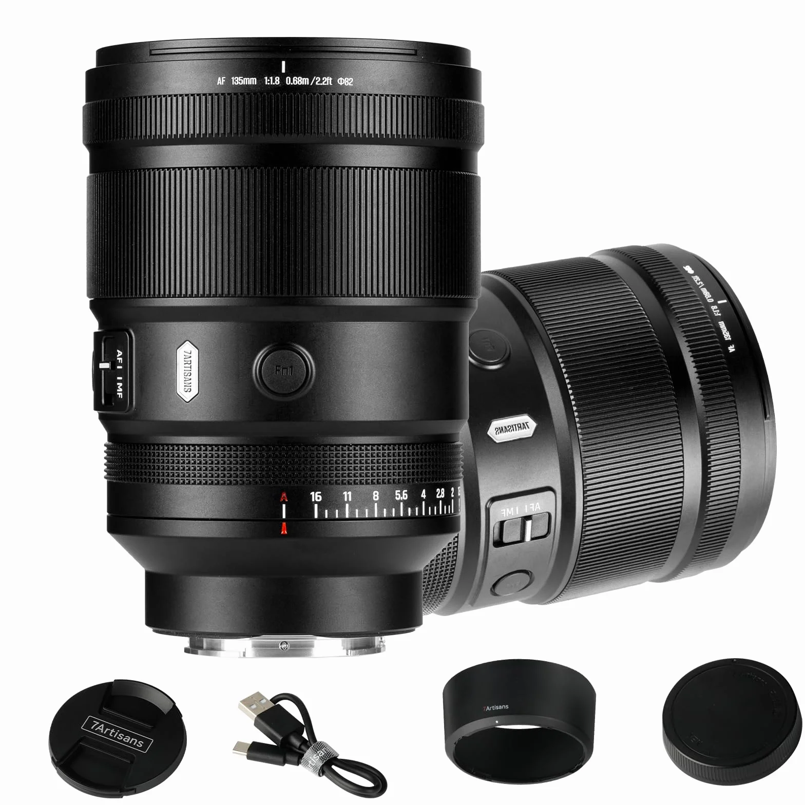 7artisans AF 135mm F1.8 Téléobjectif pour Nikon Z Mount,Plein Format à Mise au Point Automatique, AF/MF, focale Fixe,1000g,Deux Touches programmables FN,for Z9,Z8,Z7 II,Z50 II,ZFC,Z50,Z6,ZR