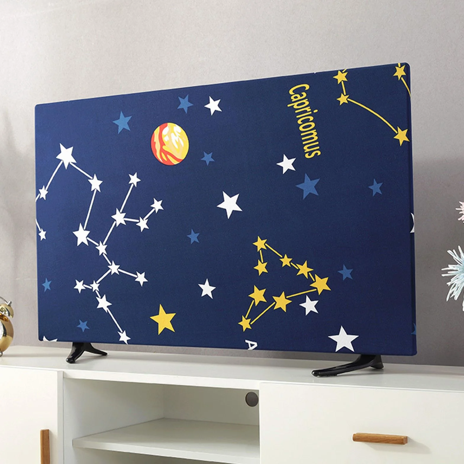 Hixingo Housse pour TV, Housse de Protection Télévision Housse Protection Écran TV Élastique Housse Télévision Anti Poussière Respirant Housse Écran TV Housse Écran PC (32inch,Constellation)