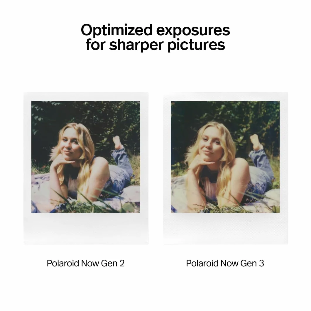 Polaroid Now Gen3 - Pebble White + Color Film Bundle (16 Photos)