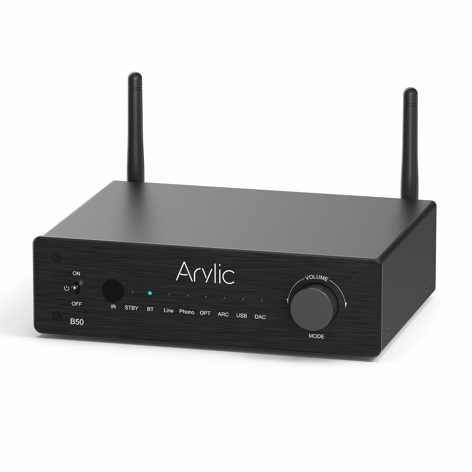 Arylic B50 Amplificateur Stéréo Bluetooth 2 Canaux 50Wx2 Home Audio avec HDMI Arc Opt DAC Phono