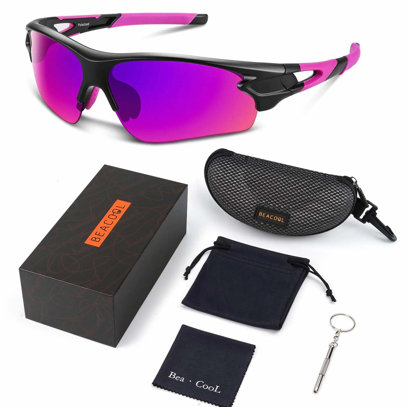 BEACOOL Lunette de Soleil Sport Polarisée Homme Femme UV400 Protection Cyclisme Velo