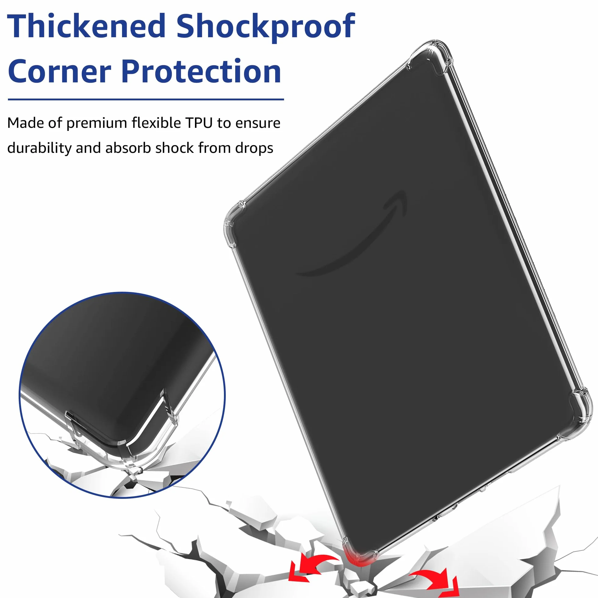Coque pour Kindle Paperwhite 12ème génération 2024 7" et Kindle Colorsoft Signature Edition, légère, anti-rayures et antichoc en TPU souple