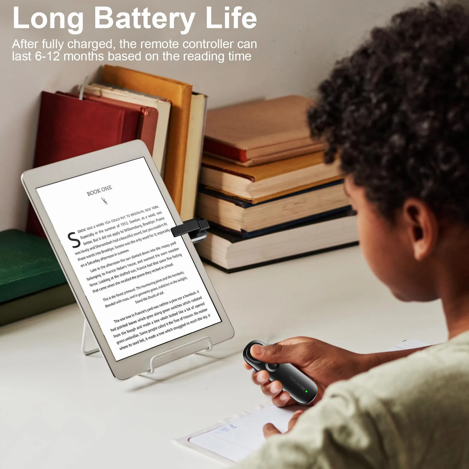 Télécommande Tourne Page Commande pour la Lecture Kindle Paperwhite Oasis Scribe eReaders, Accessoires pour la Kindles, Tourneur de Pages E-Reader de iPad iPhone Tablettes, Noir