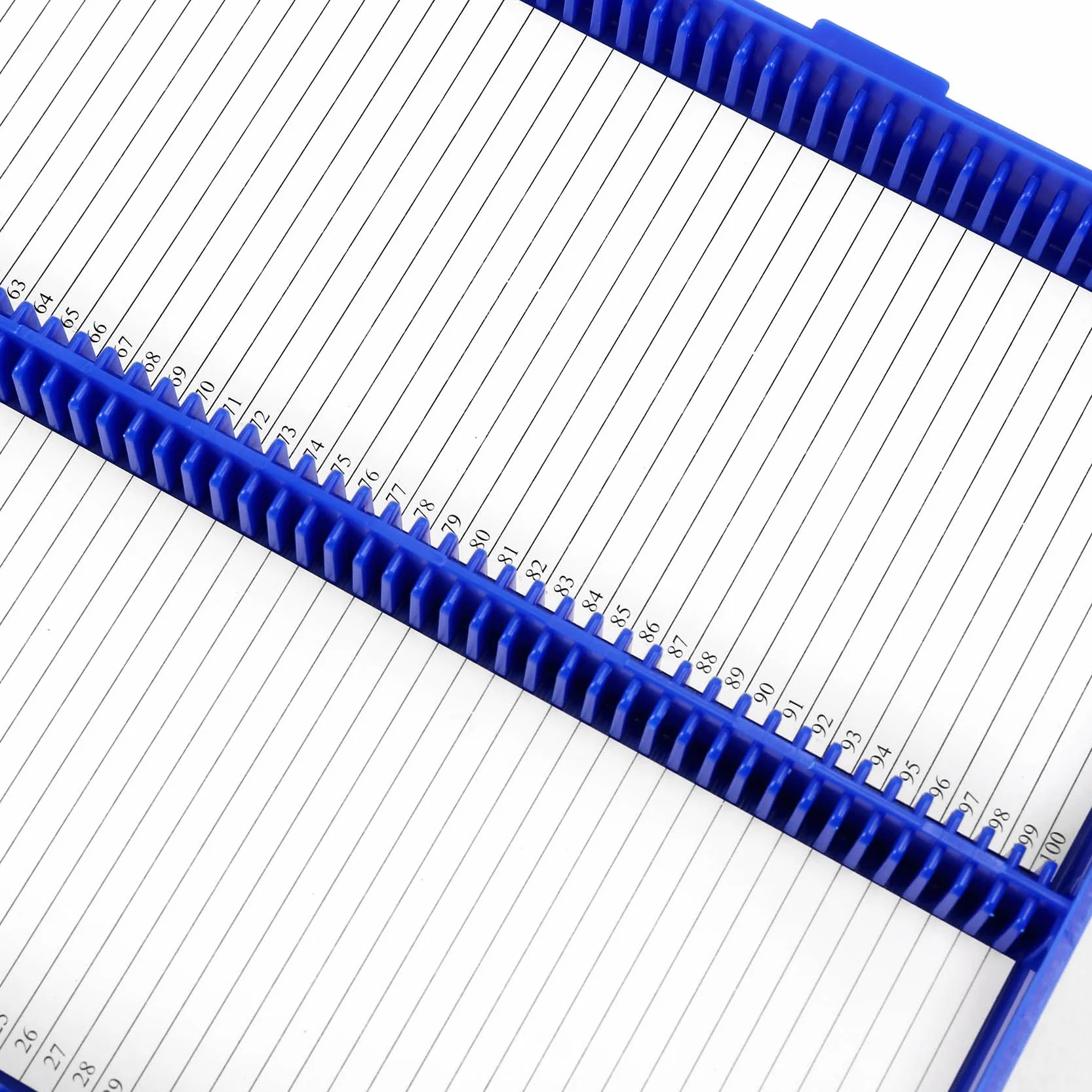 Boîte rectangulaire en plastique pour 100 lames de microscope Bleu roi