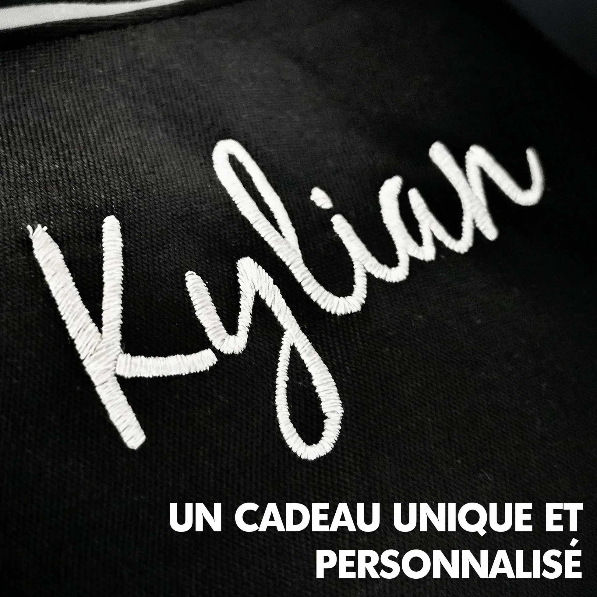 Sac de Sport Enfant personnalisé 20L Brodé avec prénom - Sac Sport et Vacances avec Sac à Chaussures Noir