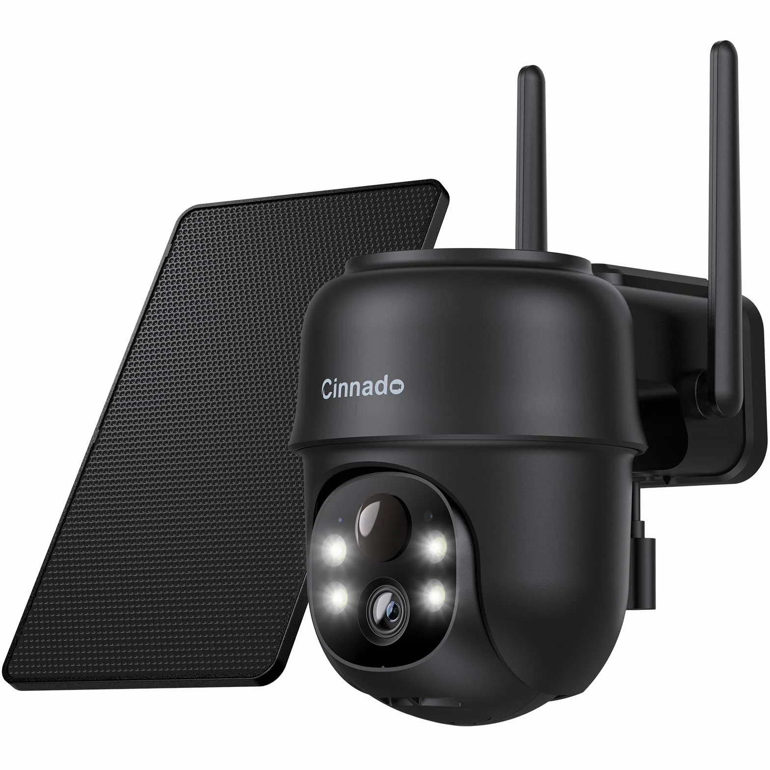 Cinnado Camera Surveillance WiFi Exterieure sans Fil - 2K Camera Exterieur sans Fil avec Panneau Solaire, 360° PTZ, Alerte Instantanée PIR, Vision Nocturne Couleur, Audio Bidirectionnel, B6 (Noire)