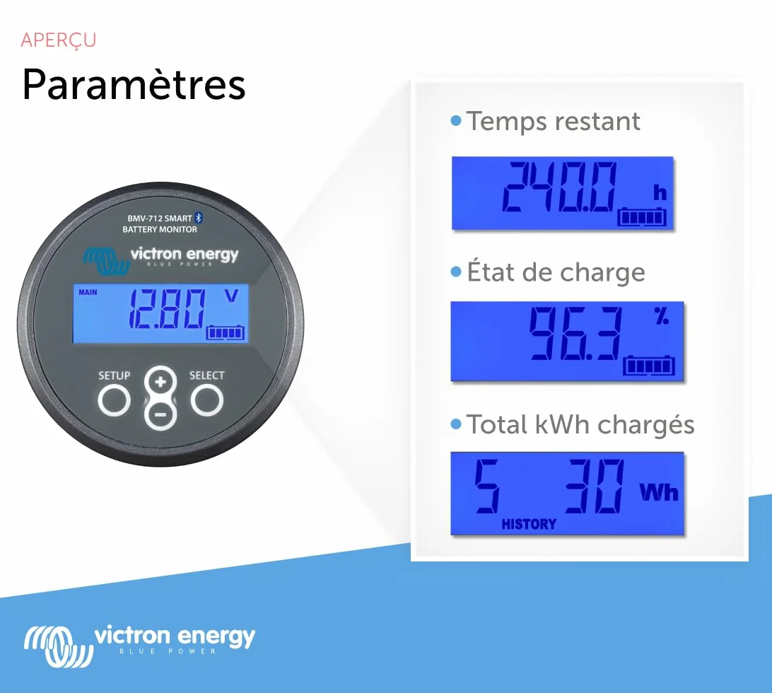 Victron Energy BMV-712 Smart Moniteur de Batterie Gris