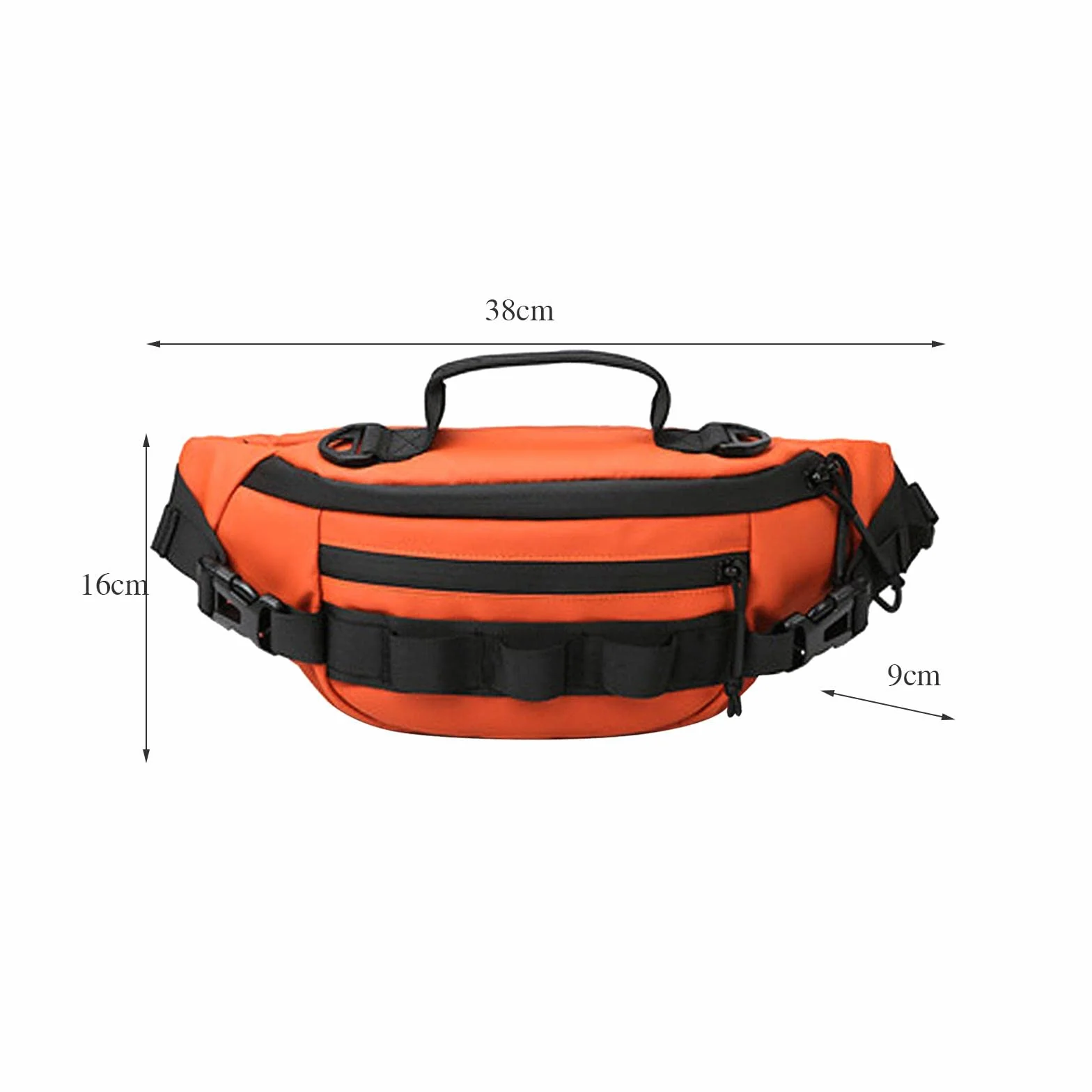 Sac Banane de Course Classique avec Sangle Réglable Léger, Orange