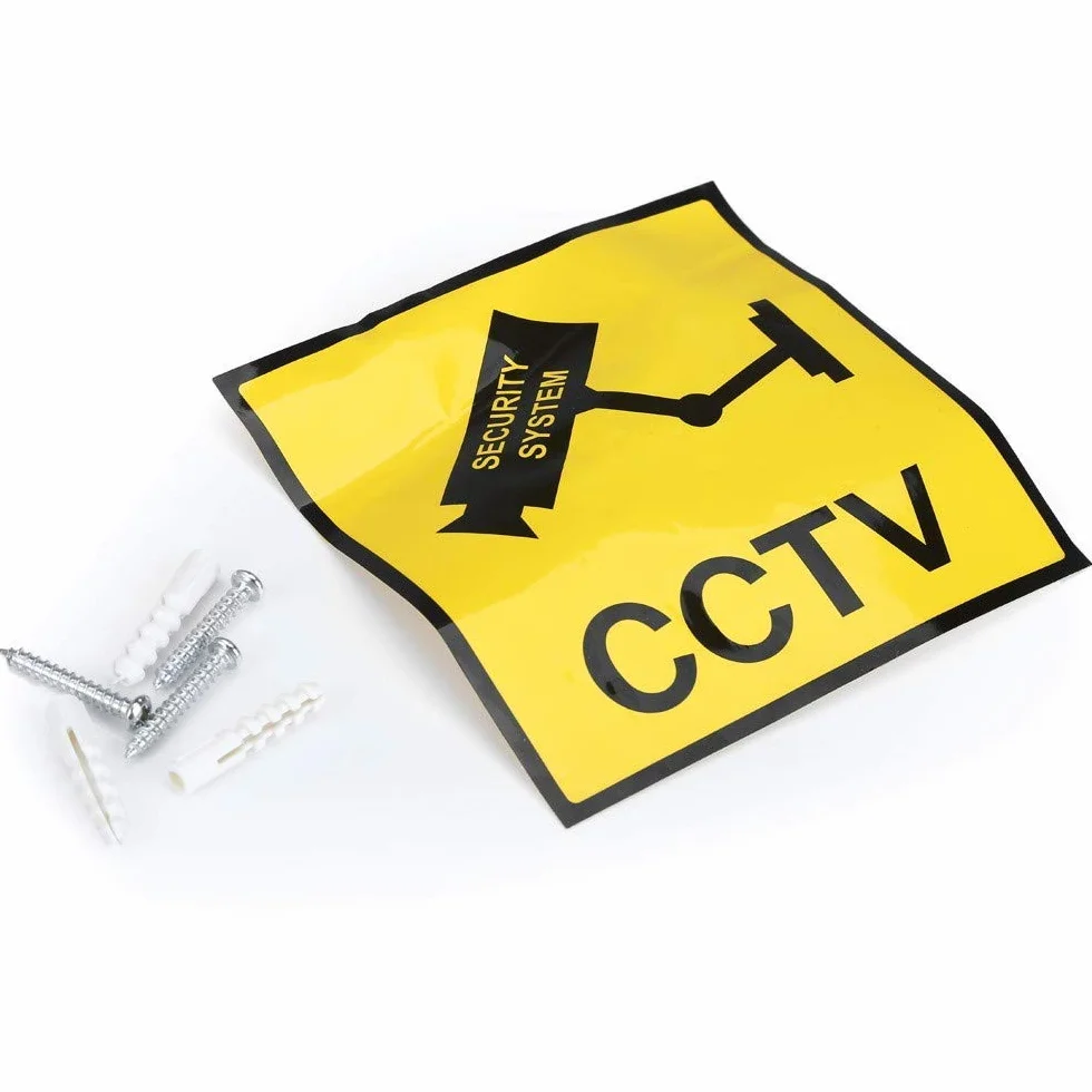 Lot de 2 caméras de Surveillance Professionnelles factices avec Objectif et Surveillance vidéo Clignotante