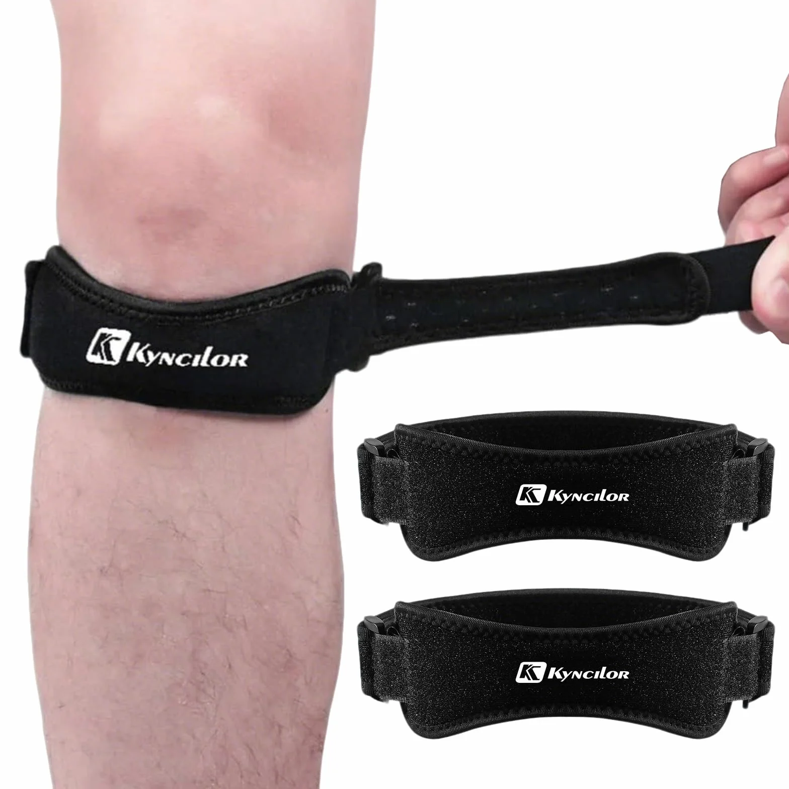 HORREX Genouillère Arthrose Genou Réglable Sport Sangle Maintien Ligamentaire Rotulienne pour Cyclisme Course Volley