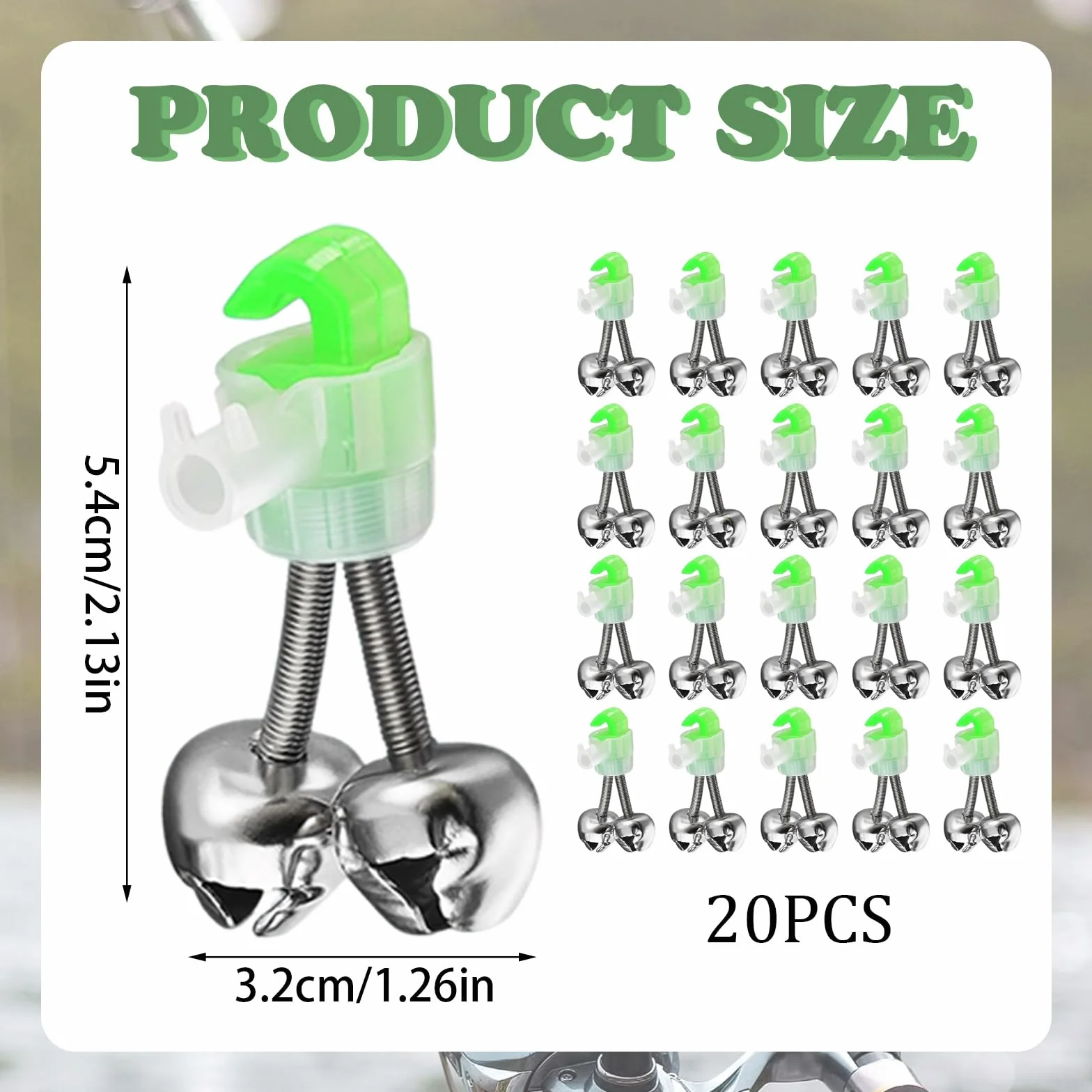 Clochette Peche Detecteur de Touche, Clip Vis Cloche Double, Cadeau Pêcheurs Étangs Lacs Rivières