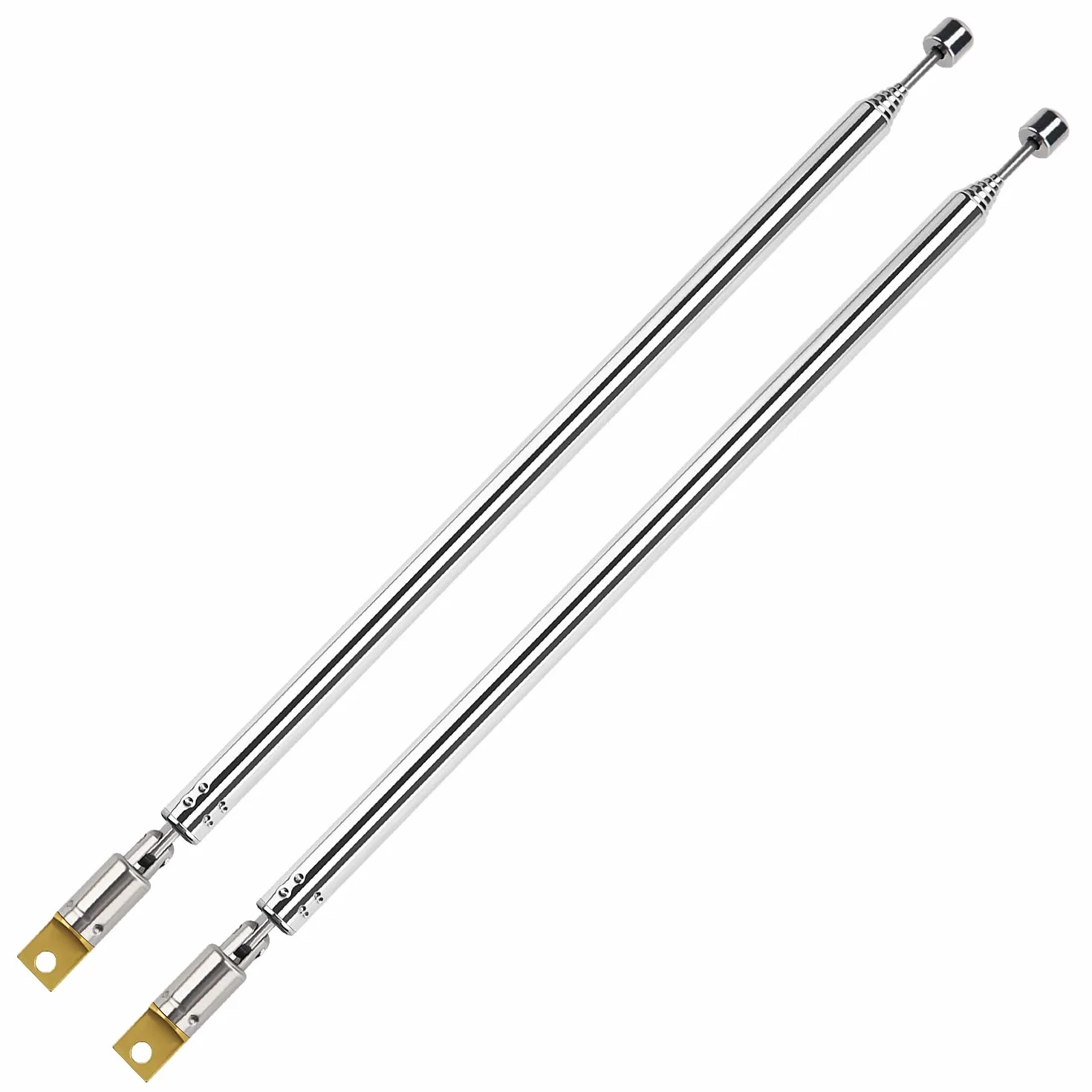VooGenzek 2 Pièces 100cm 7 Sections Antenne Télescopique, Antenne Télescopique Portable FM, Antennes Radio FM Télescopiques Portables, pour TV Dab AM/FM Réception Stéréo