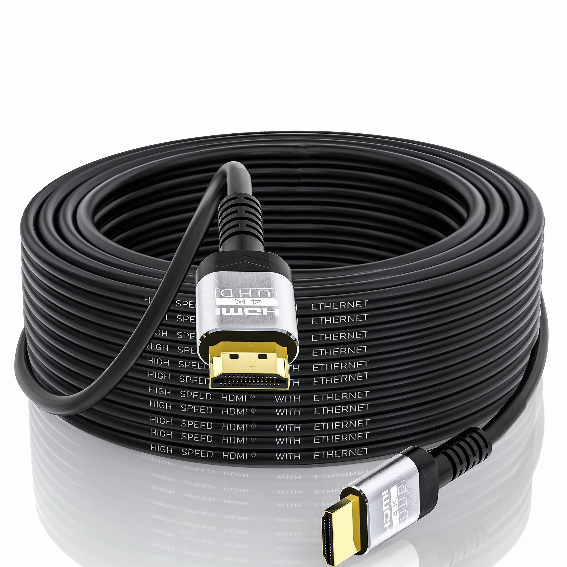Soonsoonic Câble HDMI 4K 15m | Cable HDMI 2.0 haute vitesse & 4K@60Hz HDR ARC HDCP2.2 CEC 3D Ethernet - Cordon HDMI| Pour UHD, moniteur, portable, Xbox, PS4/PS5 etc