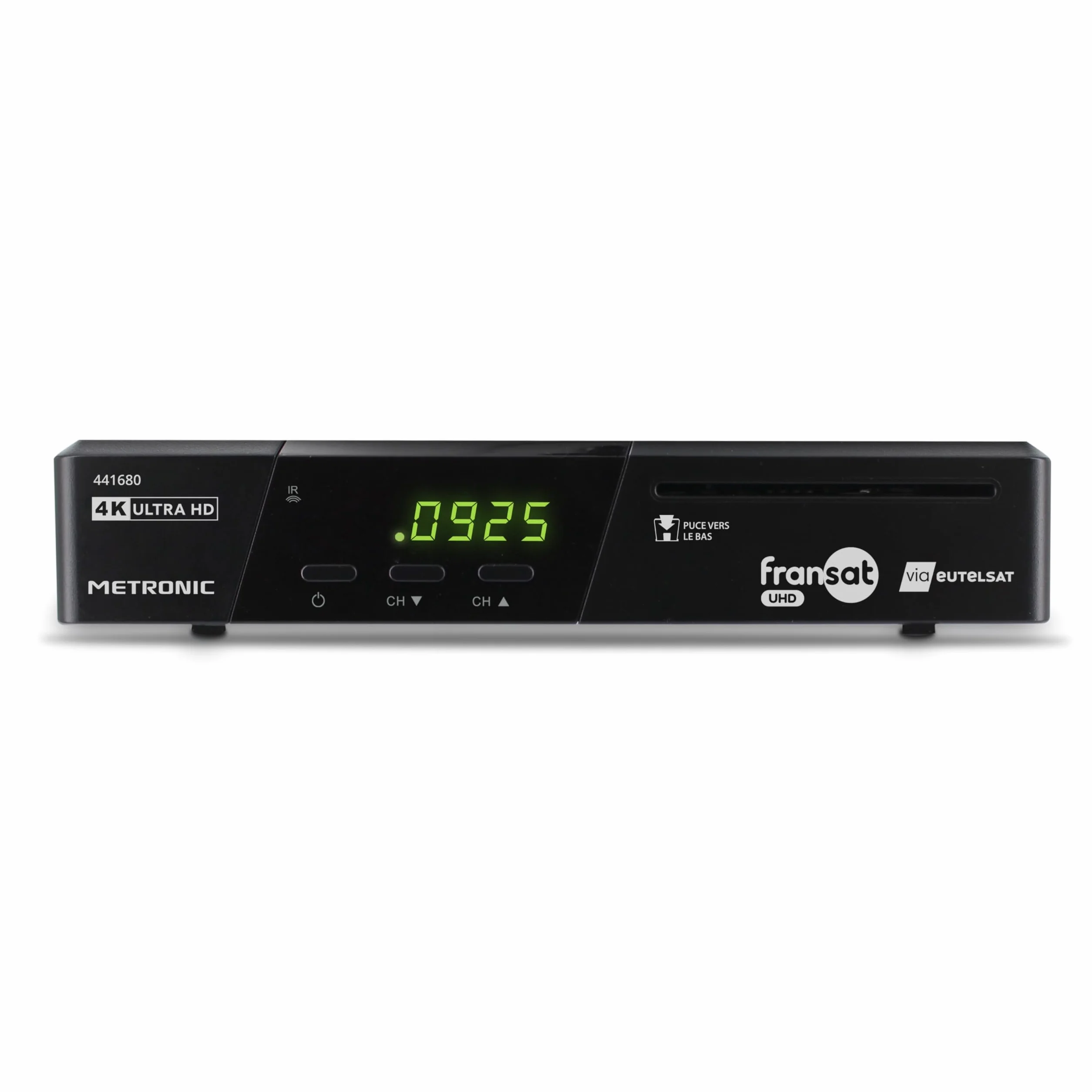 METRONIC 441680 Décodeur Fransat 4K UHD HDR10 Satellite TNT Gratuit Dolby Atmos Time Shift