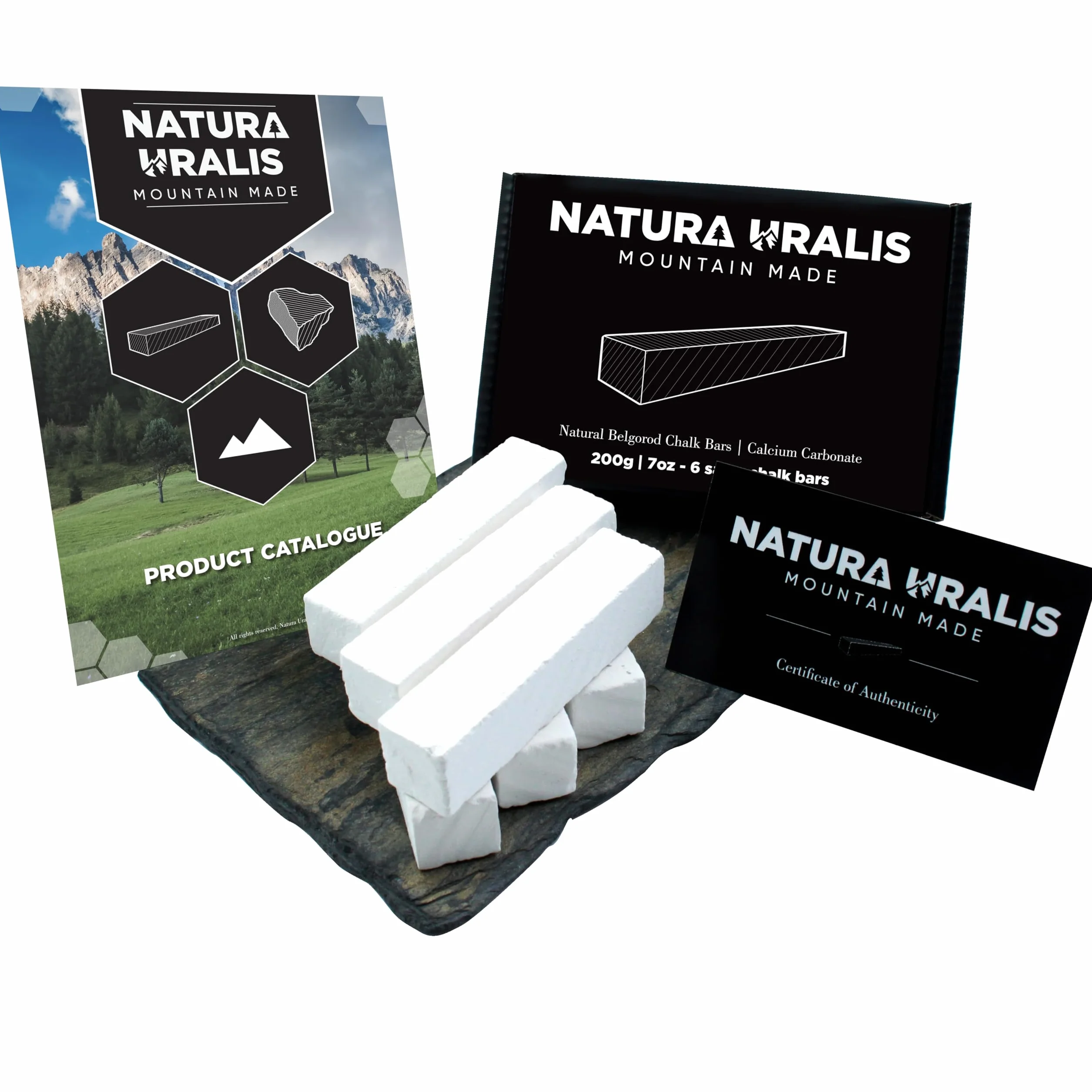 Natura Uralis Premium Craie Sciée de Belgorod 200g Barres de Craie Blanche