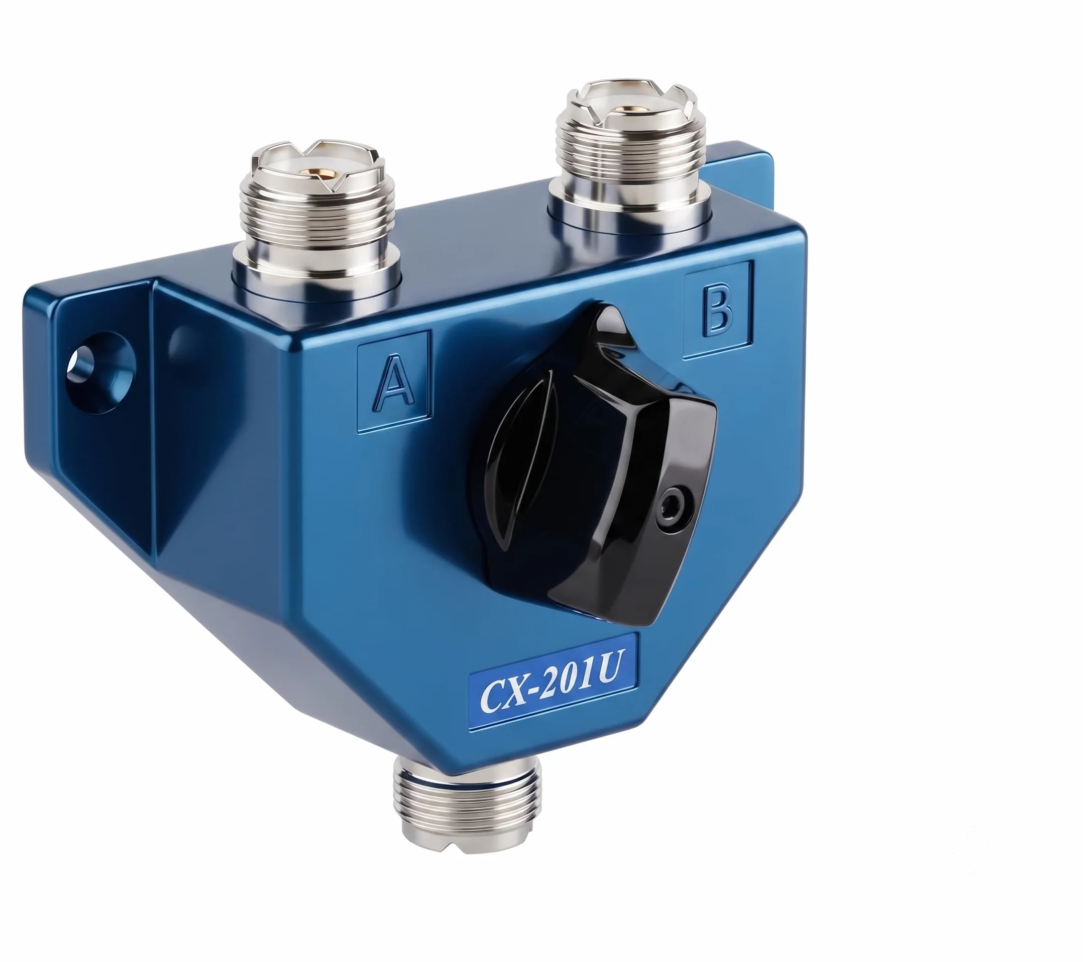 Jetfon CX-201U Commutateur d'Antenne Manuel 2 Positions – Switch Coaxial Haute Puissance 1kW – Fréquence jusqu'à 600 MHz – Connecteurs SO-239 (PL-259 Femelle) – Idéal Radioamateur, VHF/UHF, CB