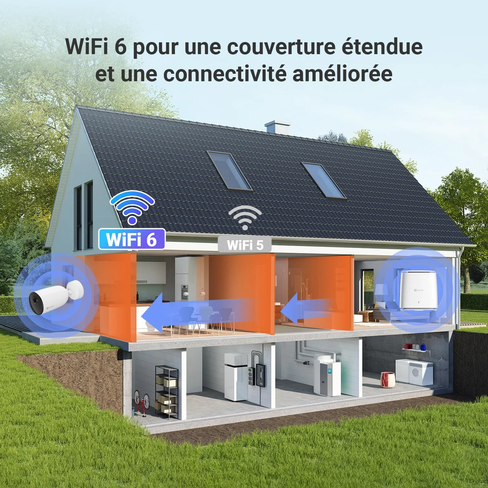 EZVIZ 2K Caméra Surveillance WiFi Extérieure sans Fil avec Panneau Solaire, AOV, Détection de Forme Humain/Véhicule, Vision Nocturne Couleur, Audio Bidirectionnel, Défense Active, IP66, CB3 Kit