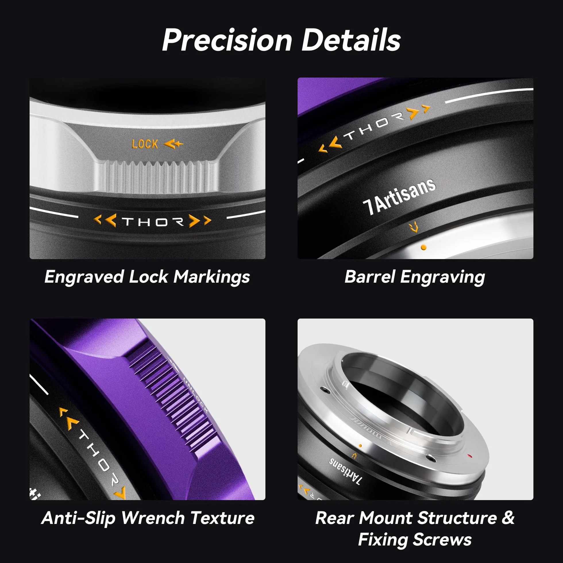 7Artisans Bague d'adaptation PL Multi-Monture, Monture PL-E Installée par défaut, Compatible avec Les Montures interchangeables PL-L/PL-R/PL-Z, Violette