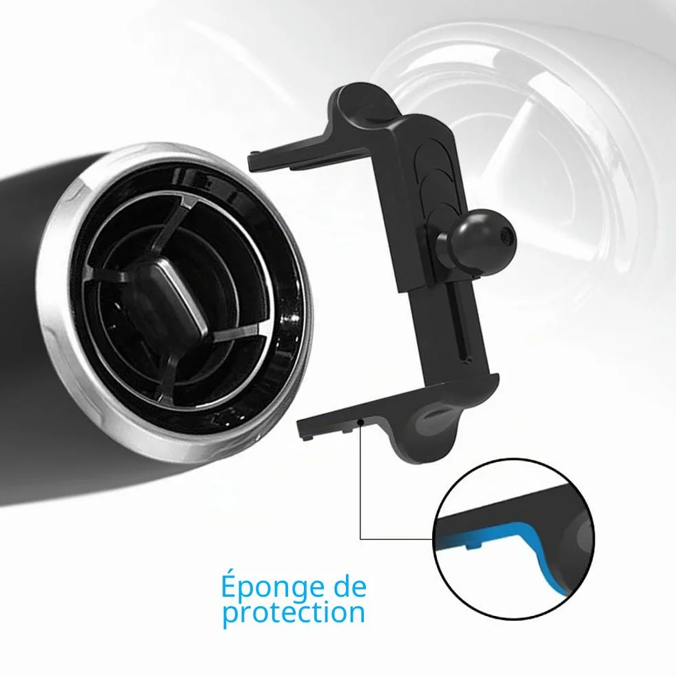 Support Téléphone de Voiture Ronde, Porte Telephone Ronde Voiture à Grille d'aération Facile Installer Stable Rotation 360°